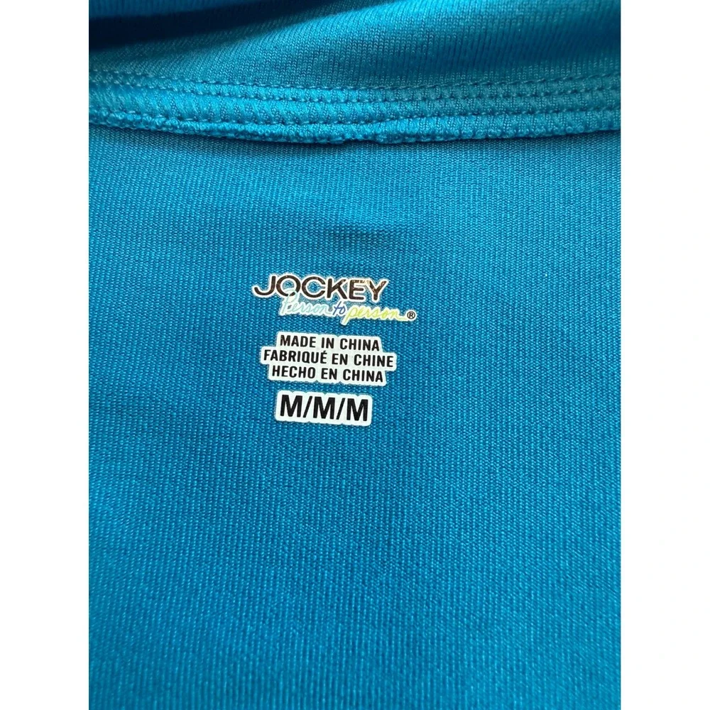 Jockey Person to Person Womens Blue Full Double Zip Mock Neck Active Jacket M